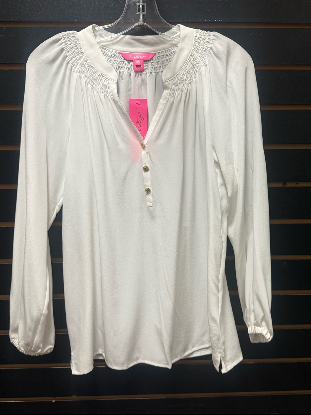 Lilly Pulitzer Elsa Silk Top Resort White XS NWT